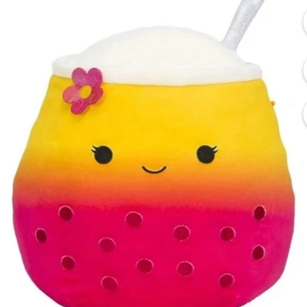 Squishmallows 14 inch Bergit the Pink and Orange Gradient Boba NWT